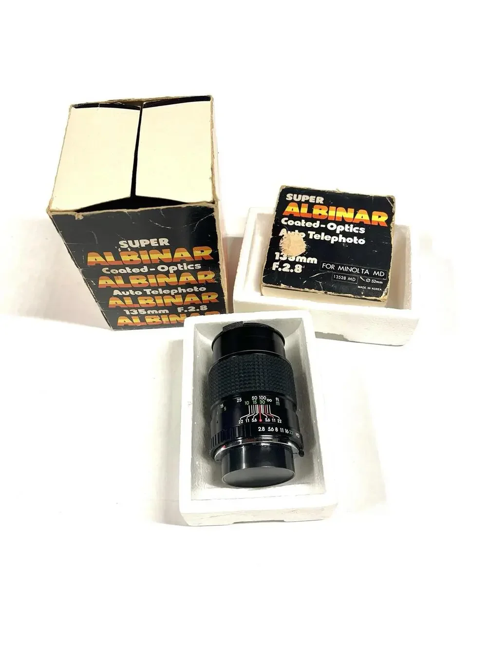 Super Albinar auto 1:2.8 f=135 52 coated 831189 13528 minolta MD Camera Lens VTG
